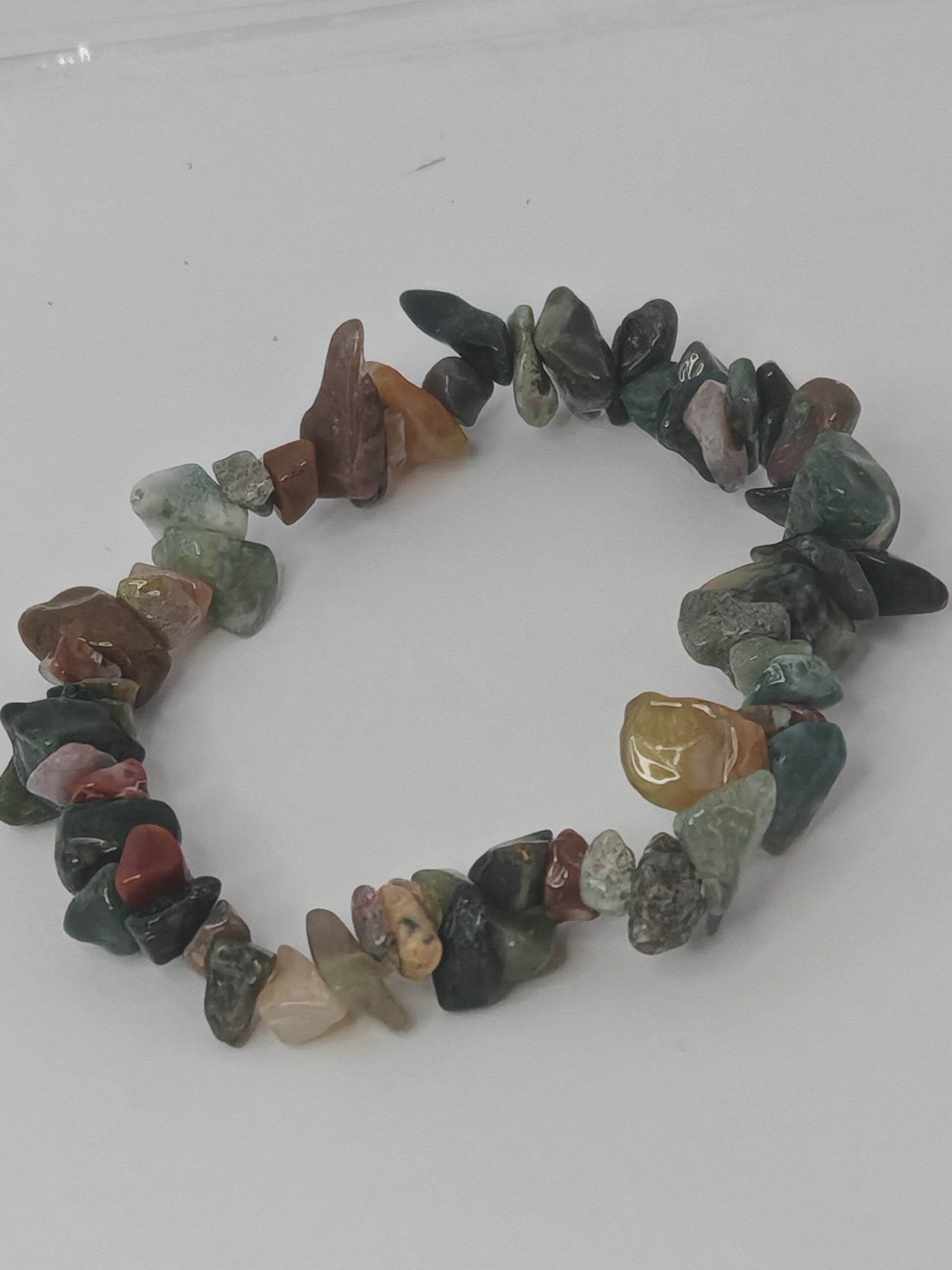 Moss agate chipped bracelet
