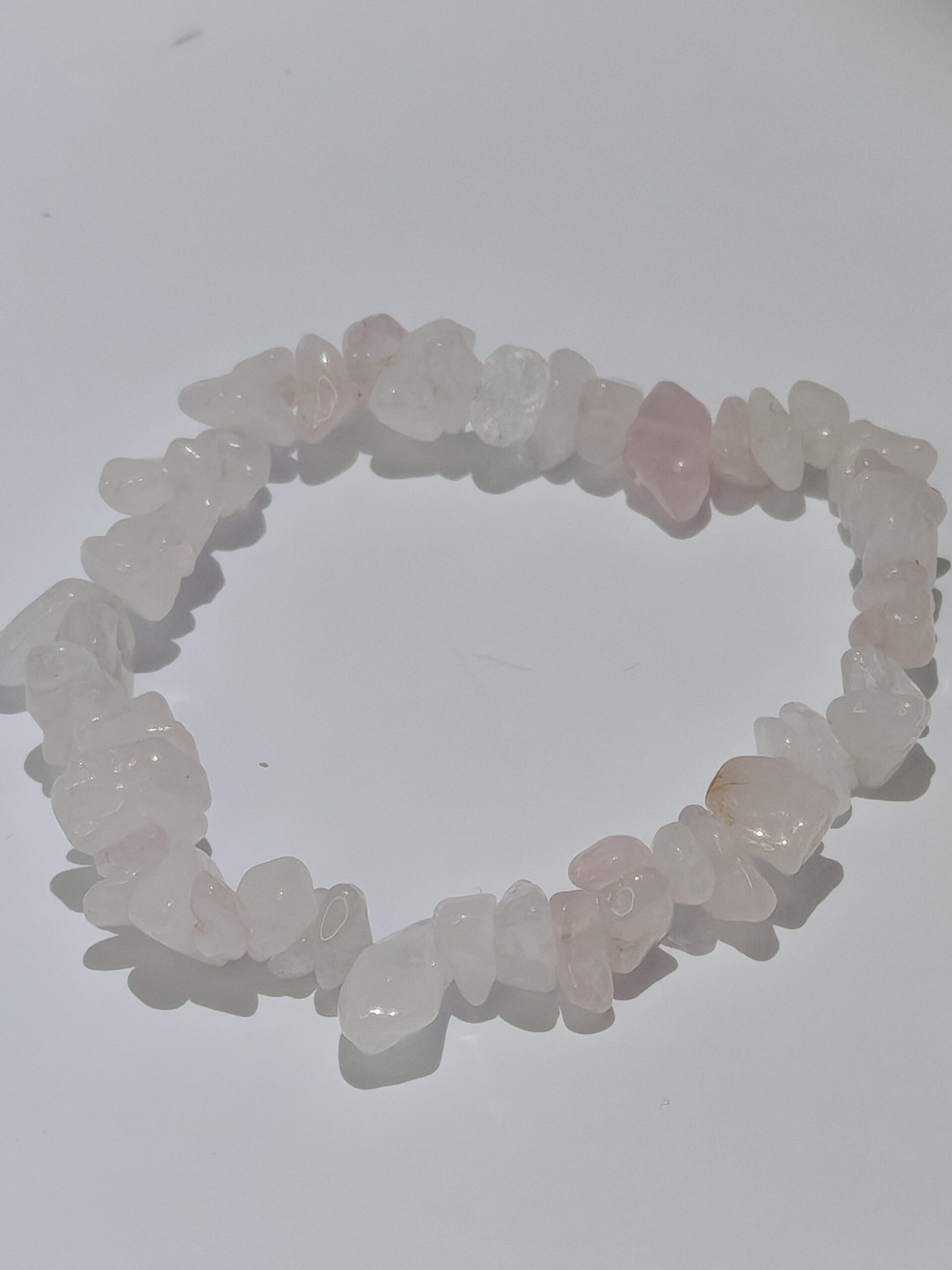 Rose quartz chipped bracelet