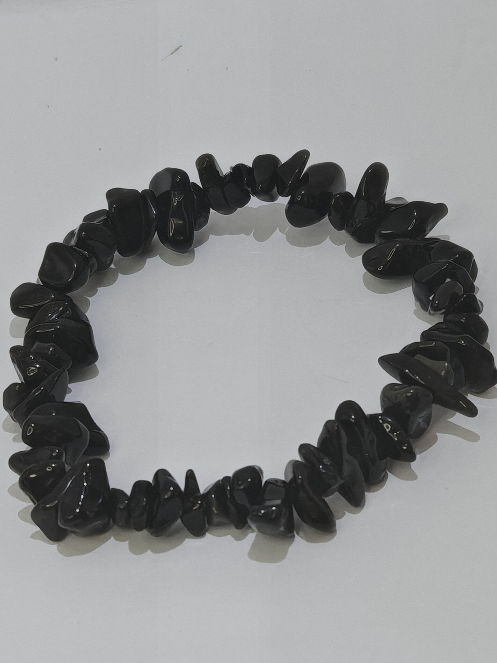 Obsidian chipped bracelet