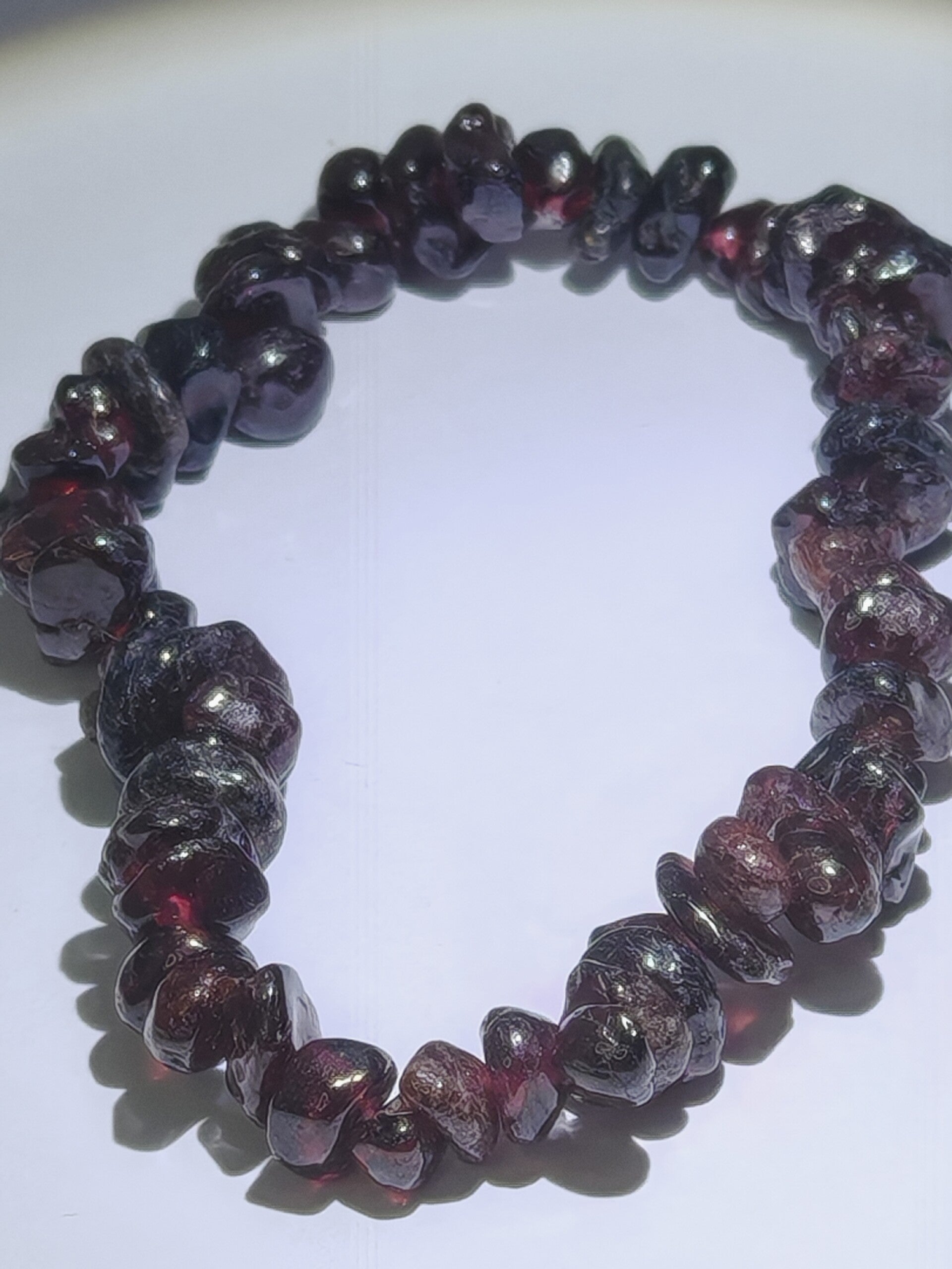 Blood garnet chipped bracelet