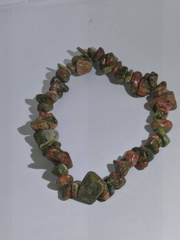 Unakite chipped bracelet