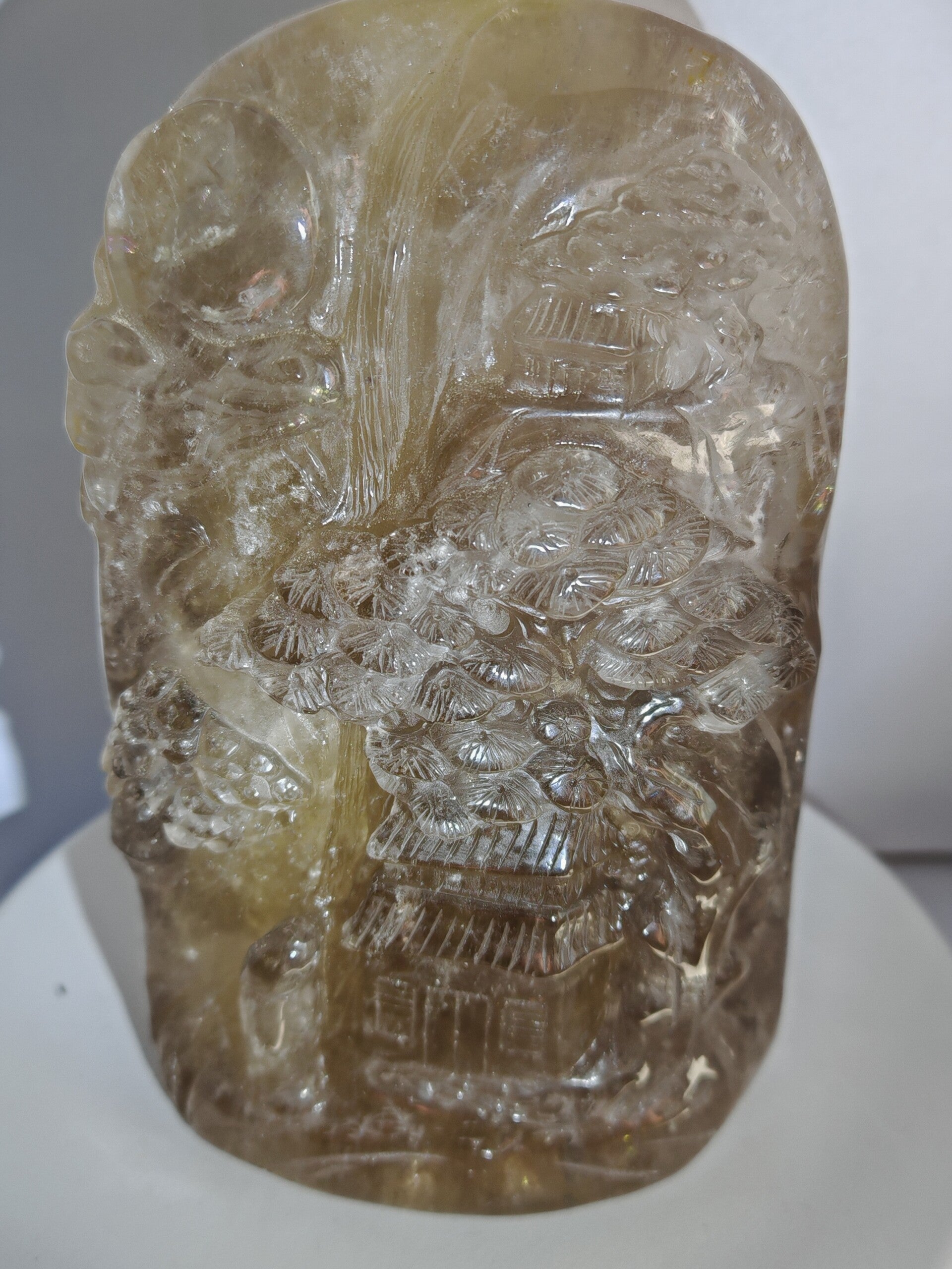 Smokey quartz carving