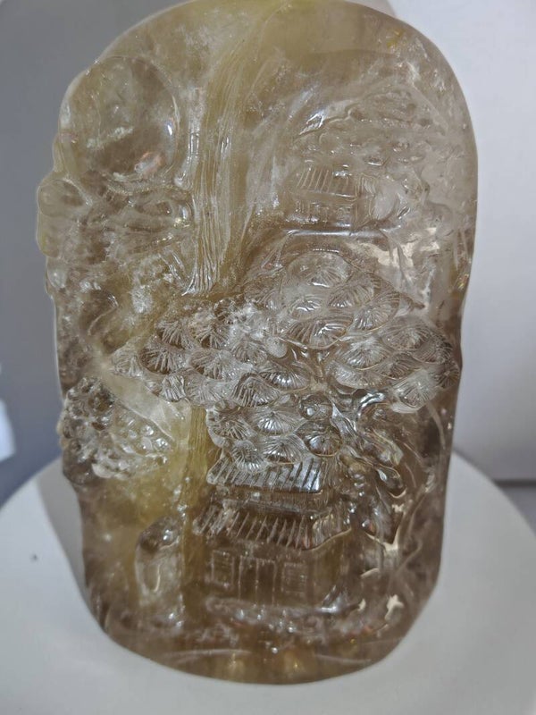 Smokey quartz carving