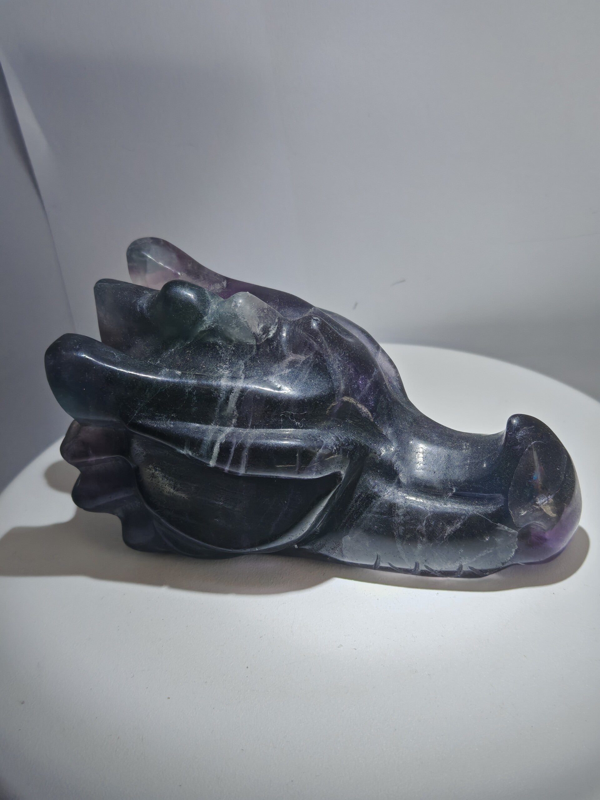 Black rose fluorite dragon head