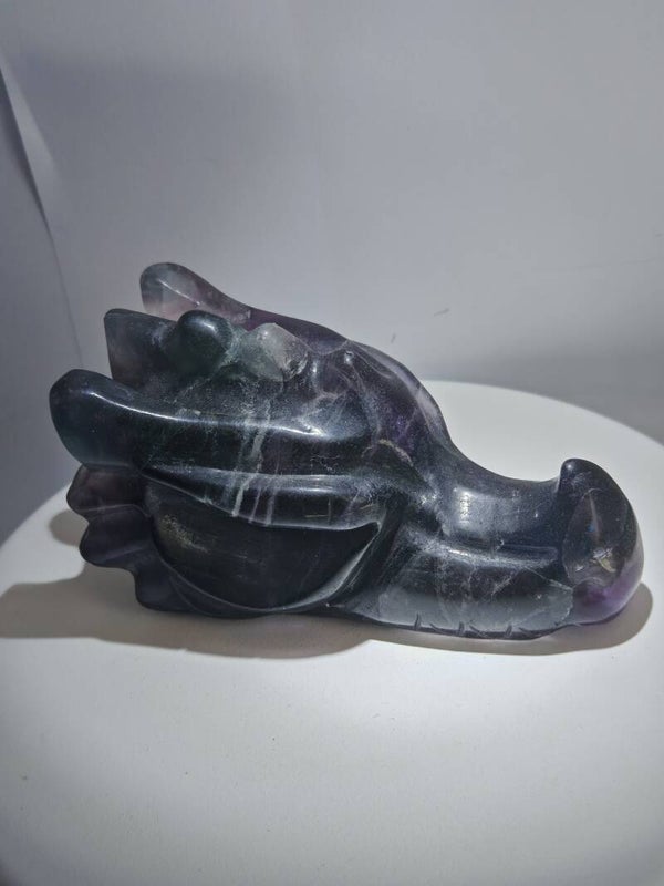Black rose fluorite dragon head