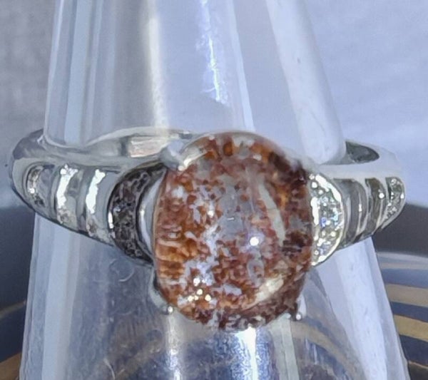 Garden quartz silver ring