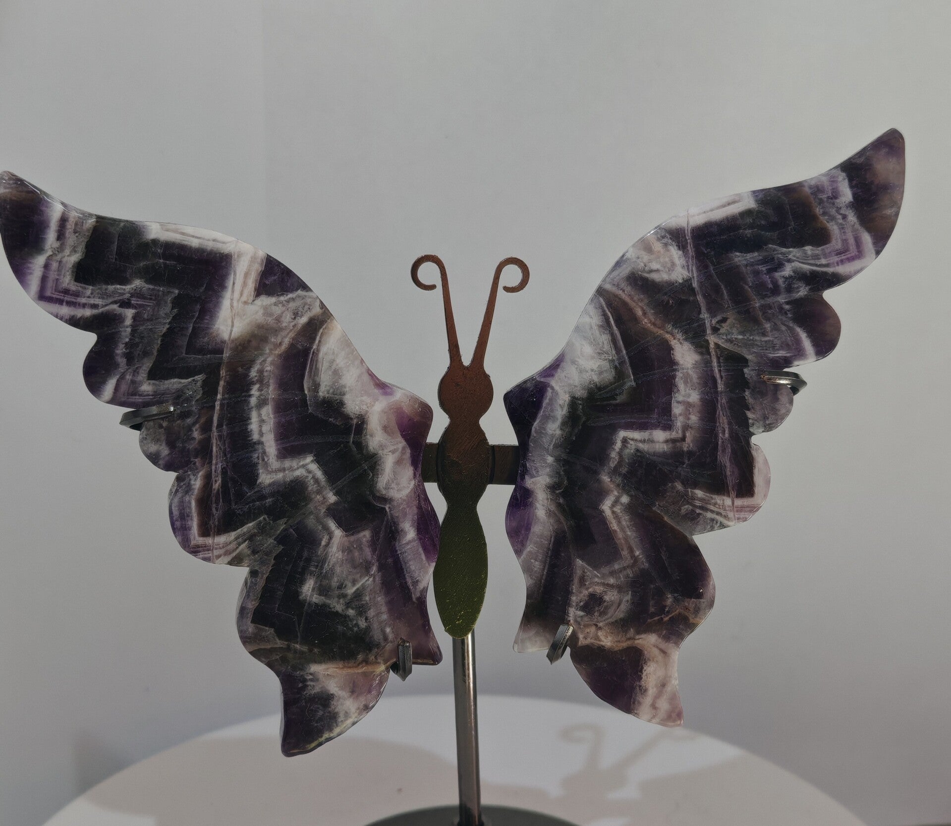 Dream Amethyst Butterfly Wings with black stand