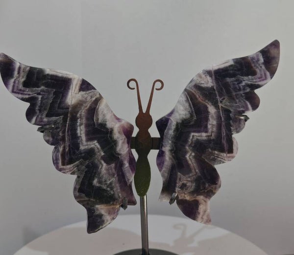 Dream Amethyst Butterfly Wings with black stand