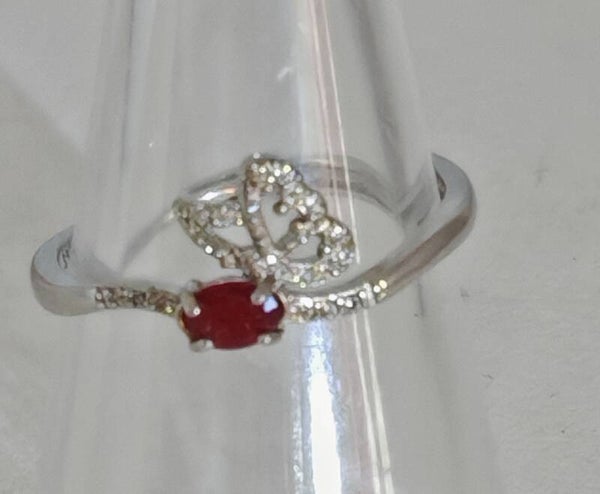 Ruby 925 silver ring fully adjustable