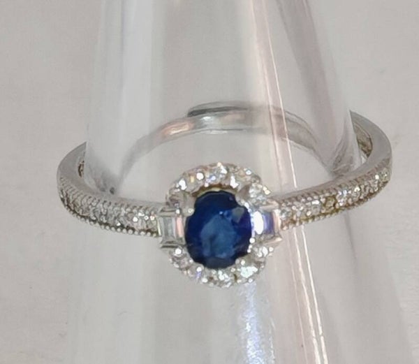 Sapphire 925 silver fully adjustable ring