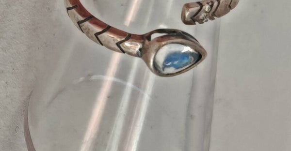 moonstone 925 silver adjustable ring