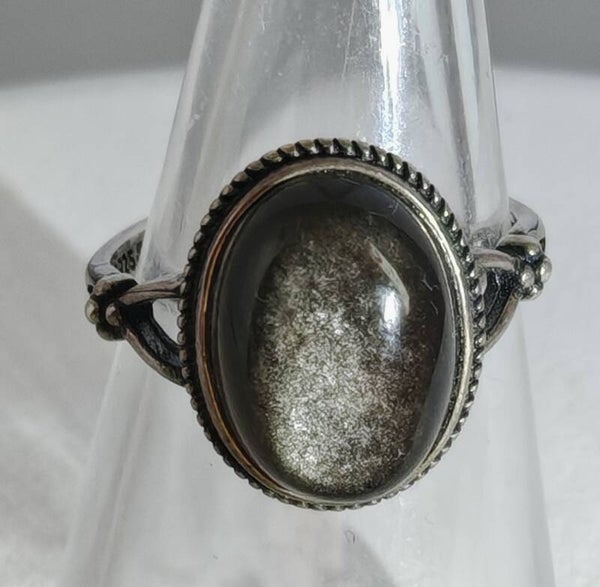 Silver Obsidian 925 silver ring