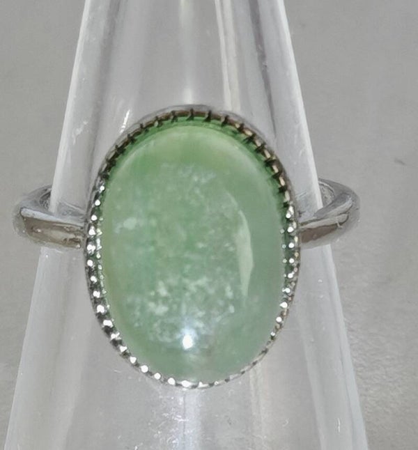 Green Fluorite 925 Silver adjustable ring