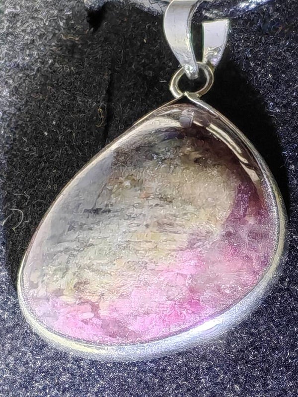 B4 Rhodochrosite necklace with a rope chain