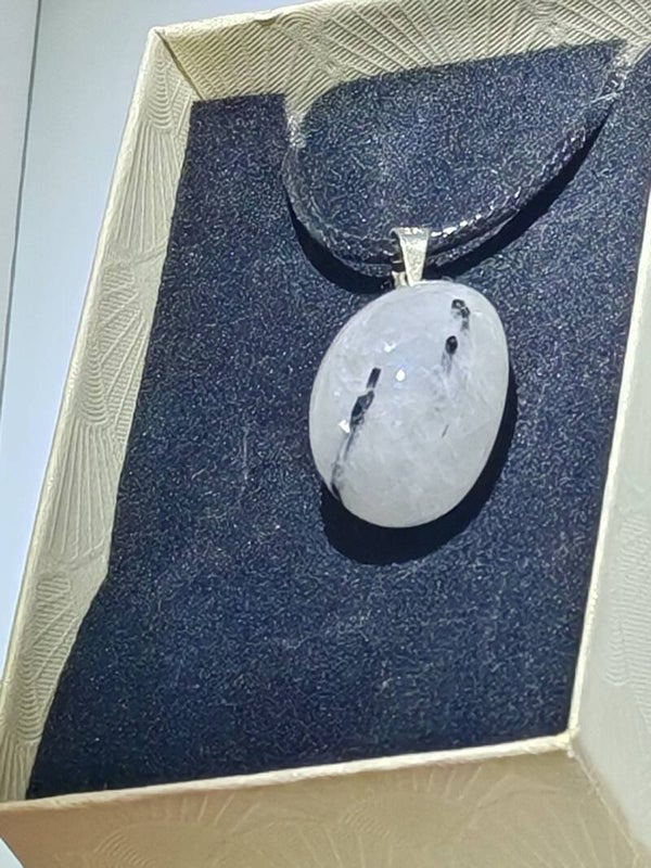 B5 Tourmaline necklace on a rope chain