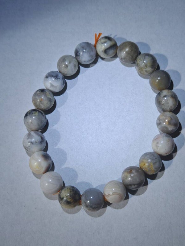 A26 Flower agate bracelet 10mm beads