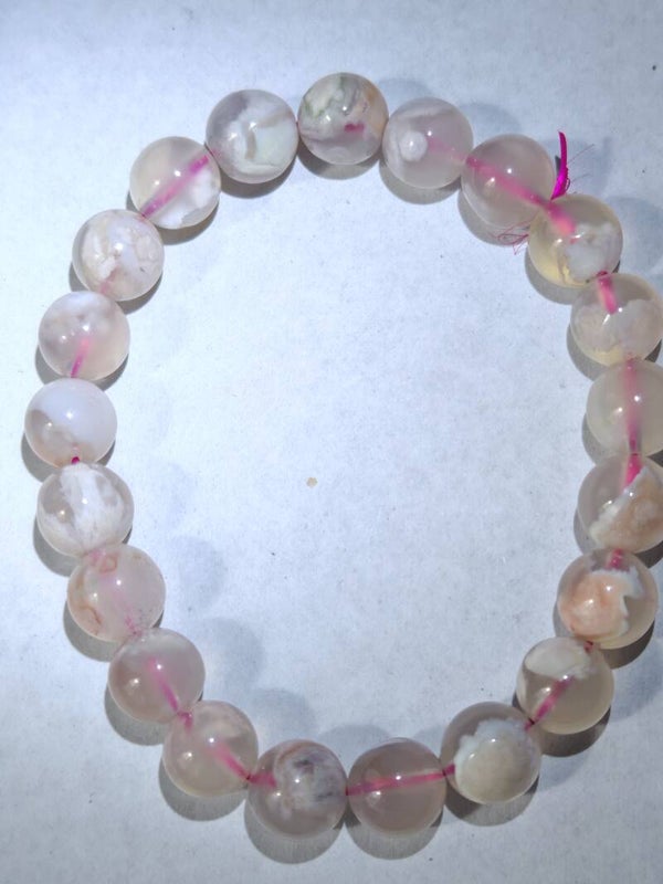 A28 Cherry blossom agate bracelet 8mm beads