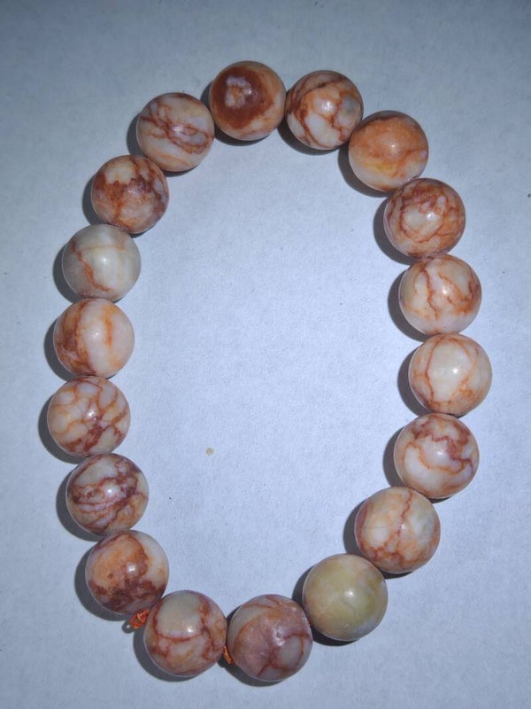 A29 Red Veined Jasper bracelet 10mm beads