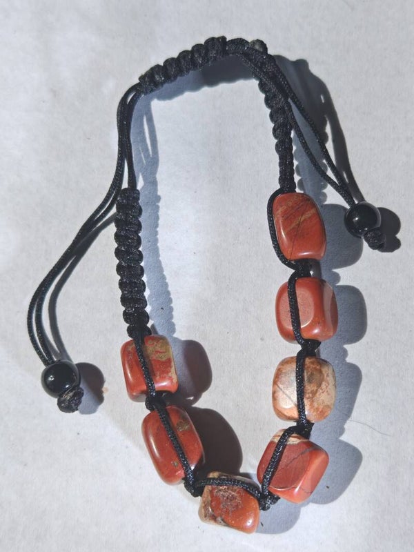 A40 Red Jasper string bracelet 8mm beads