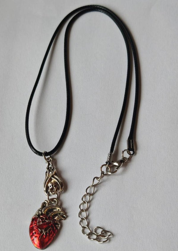 B12 costume necklace red  heart on a cord