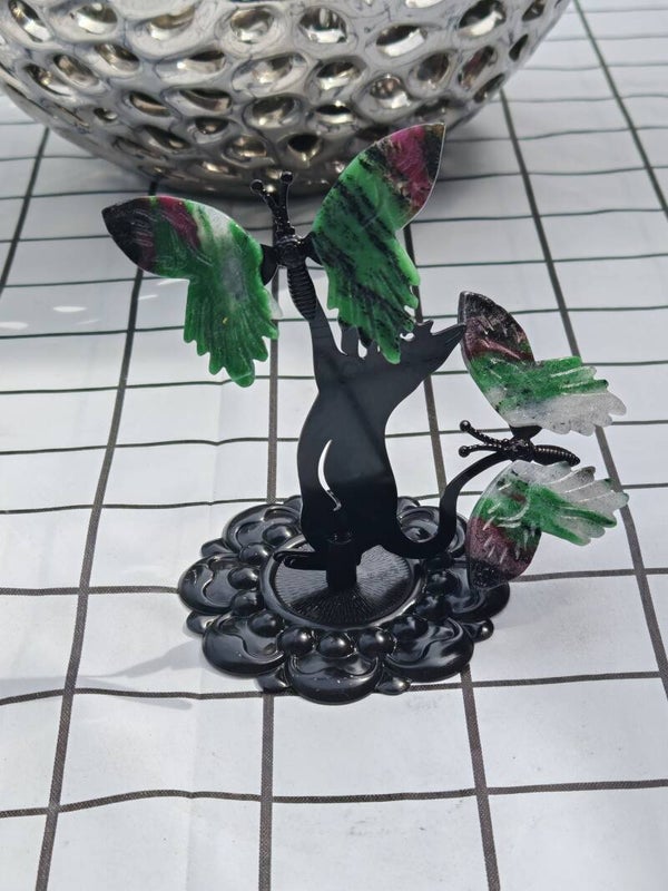 Cat stand with two butterflies