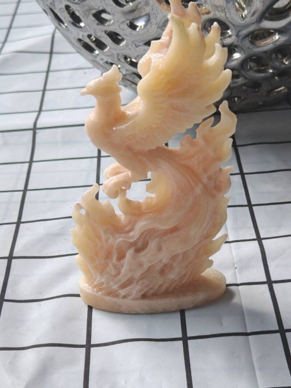 Yellow Jade Phoenix carving