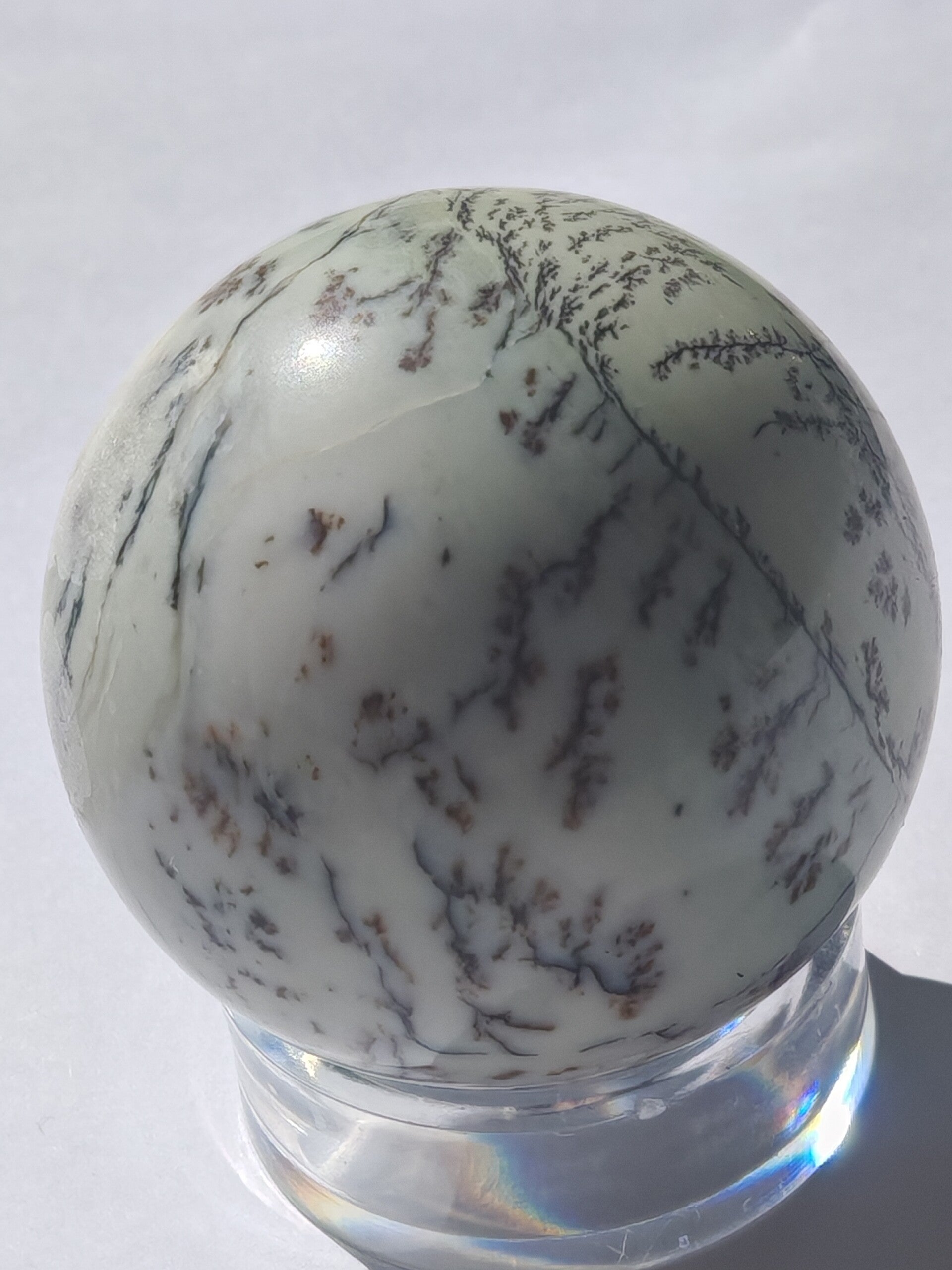 Dendritic Green Opal Sphere B