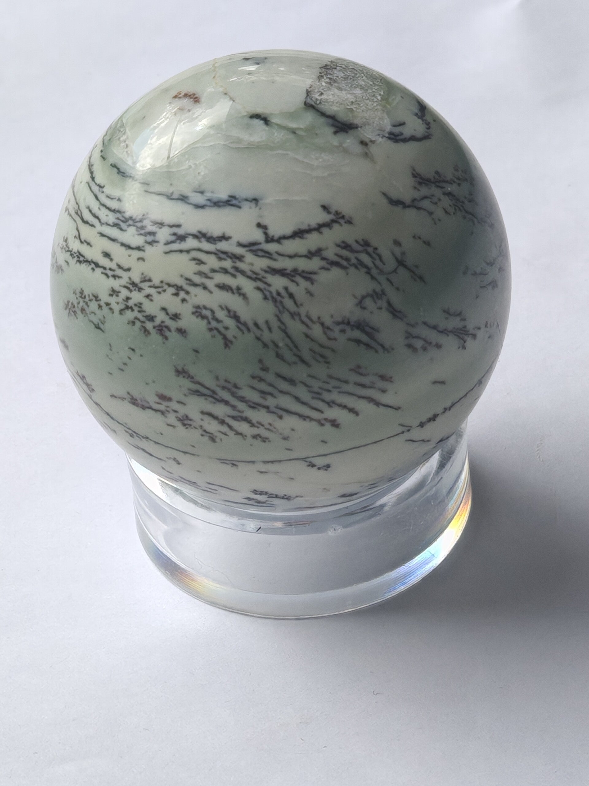 Dendritic Green Opal Sphere C