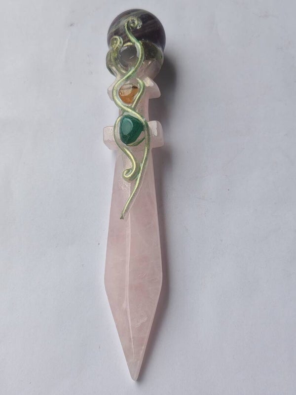 Rose quartz and Amethyst Dagger