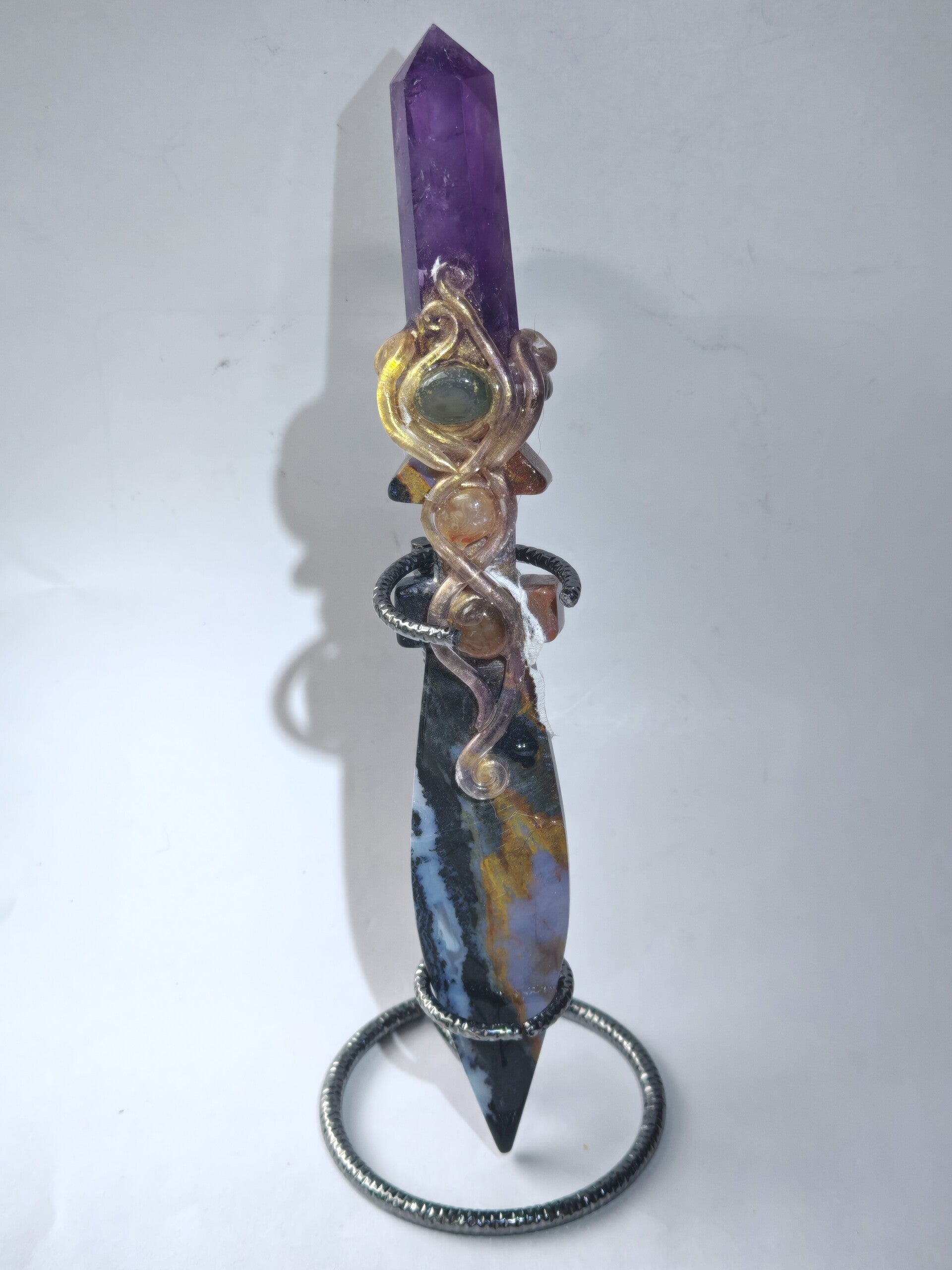 Boulder Opal and Amethyst Dagger