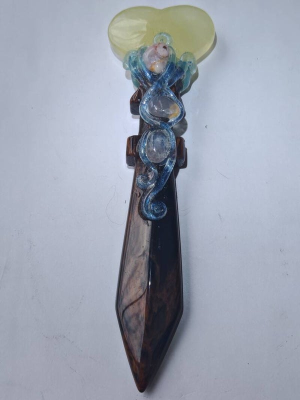 Red Obsidian and Citrine Dagger
