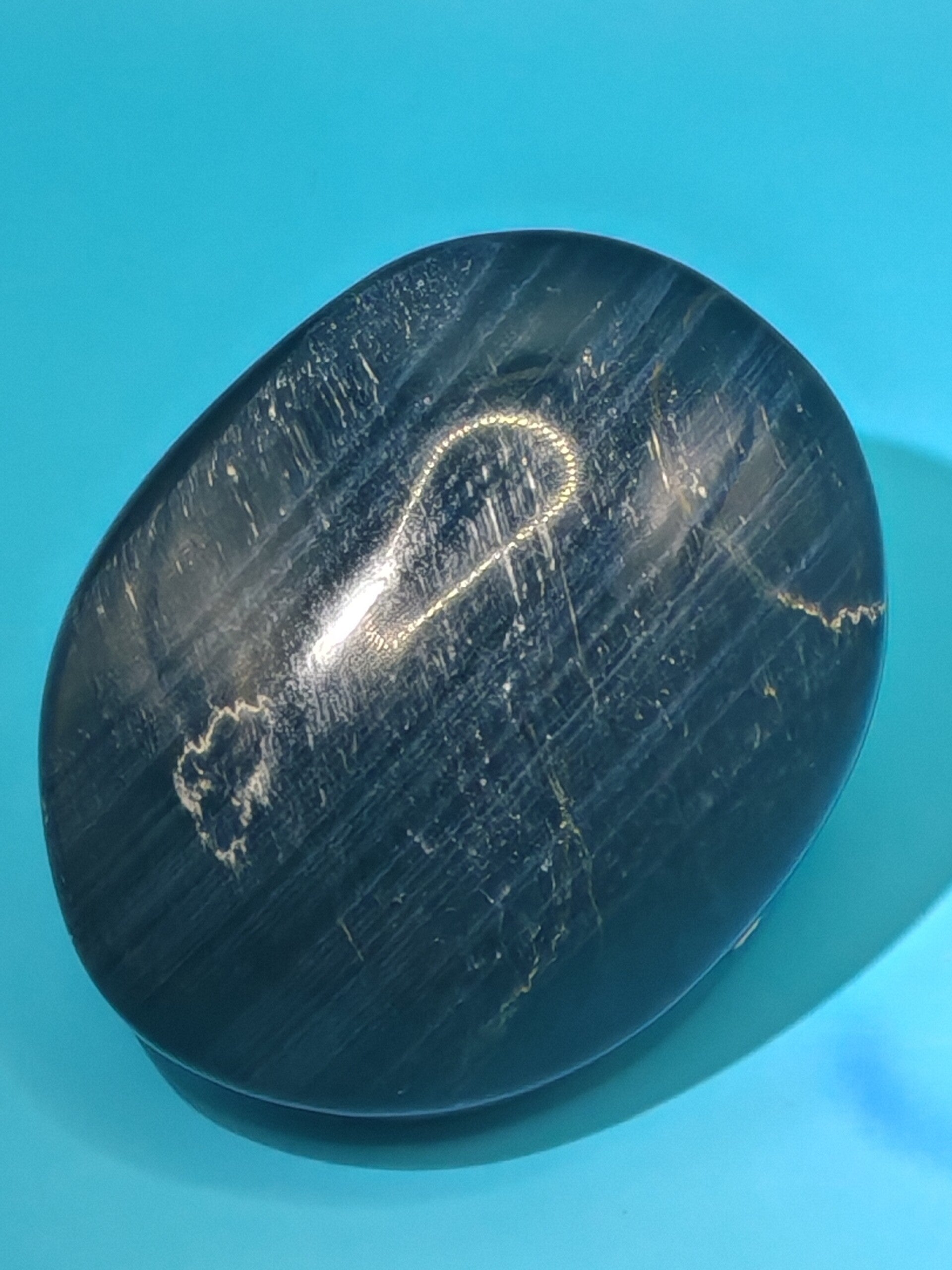 Blue Tigers eye Palm Stone 2