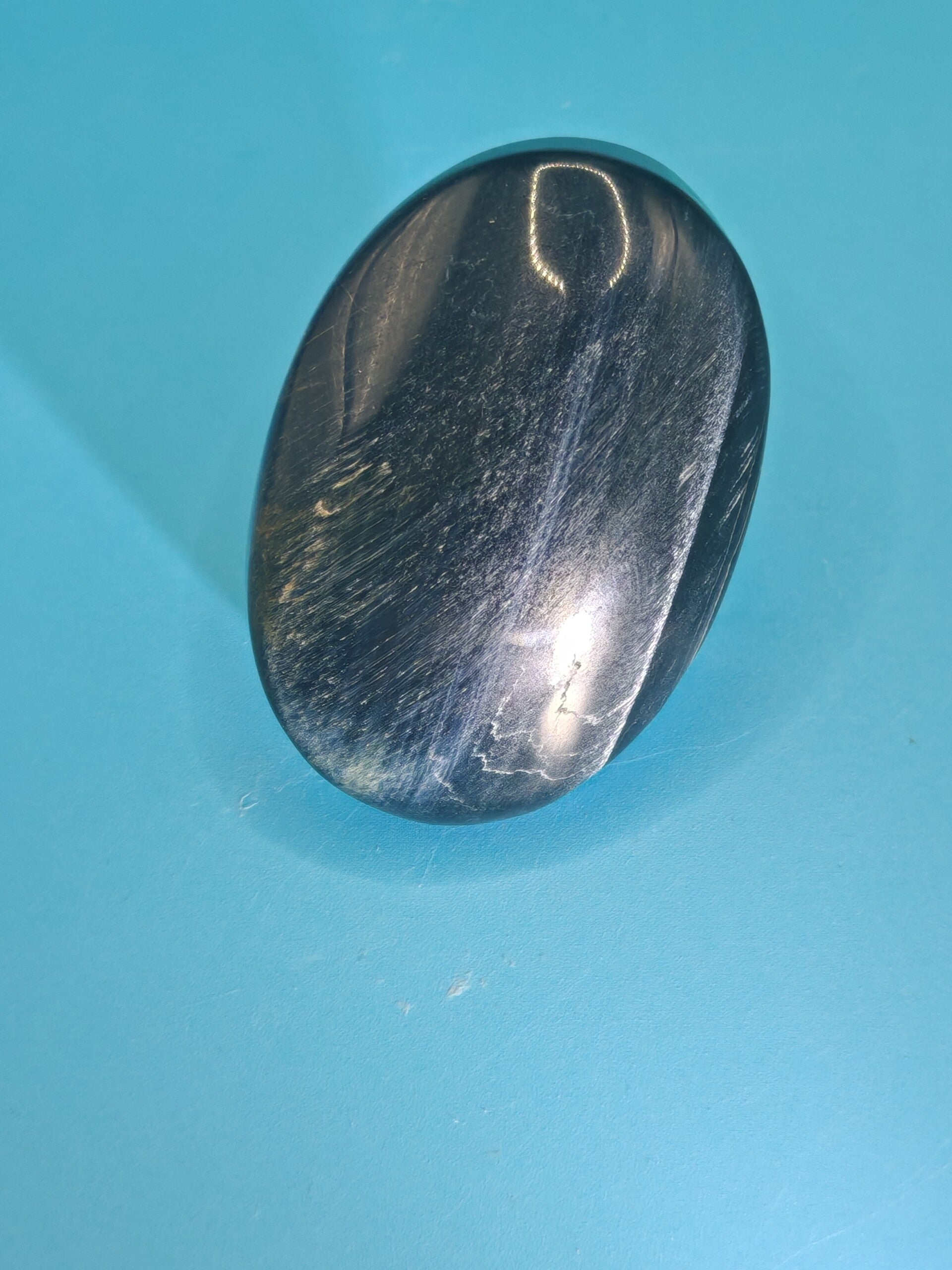 Blue Tigers eye Palm Stone 6