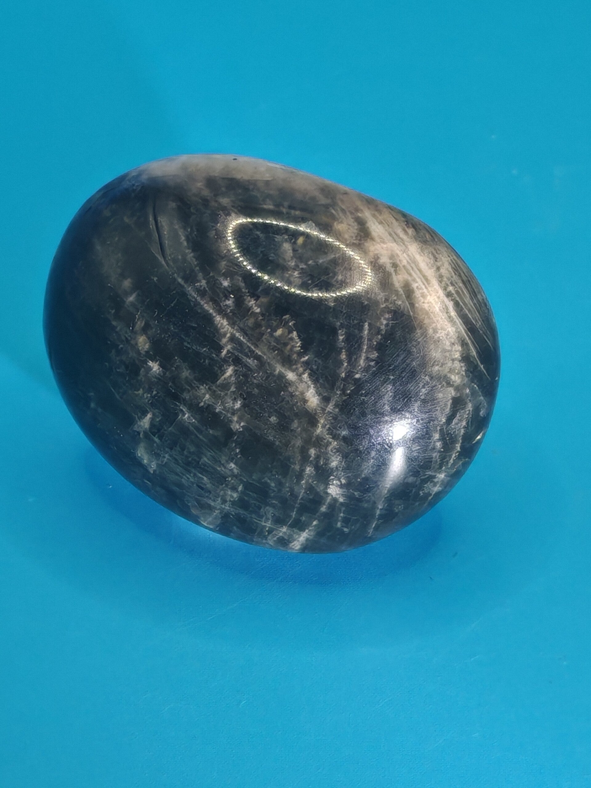 Black Moonstone Palm Stone 4