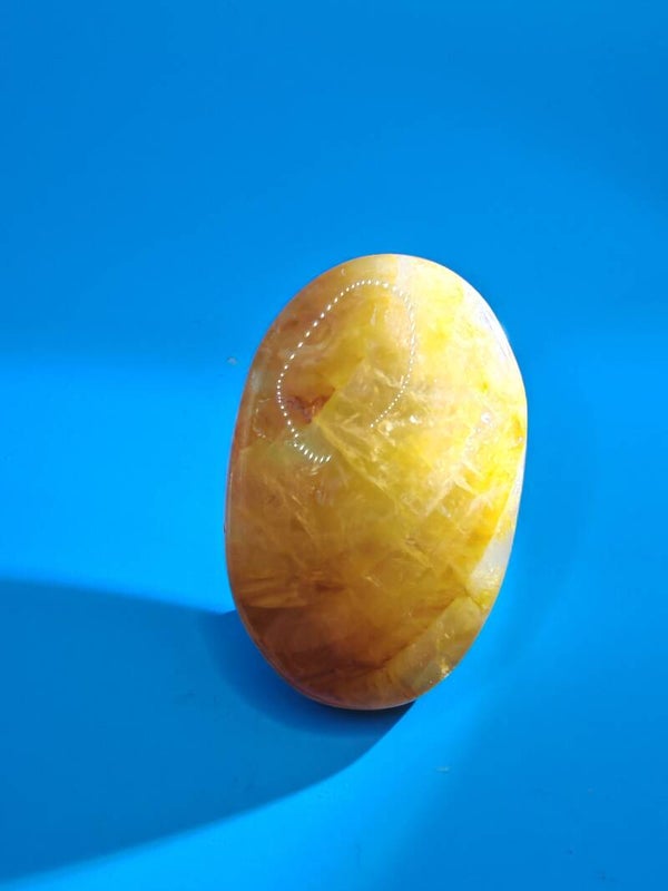 Golden Healer quartz Palm Stone 1