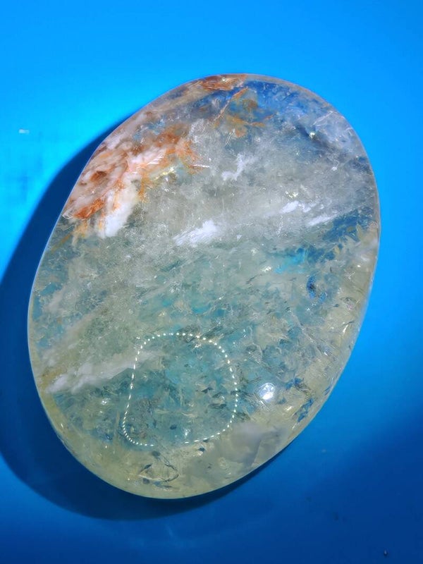 Golden Healer quartz Palm Stone 4