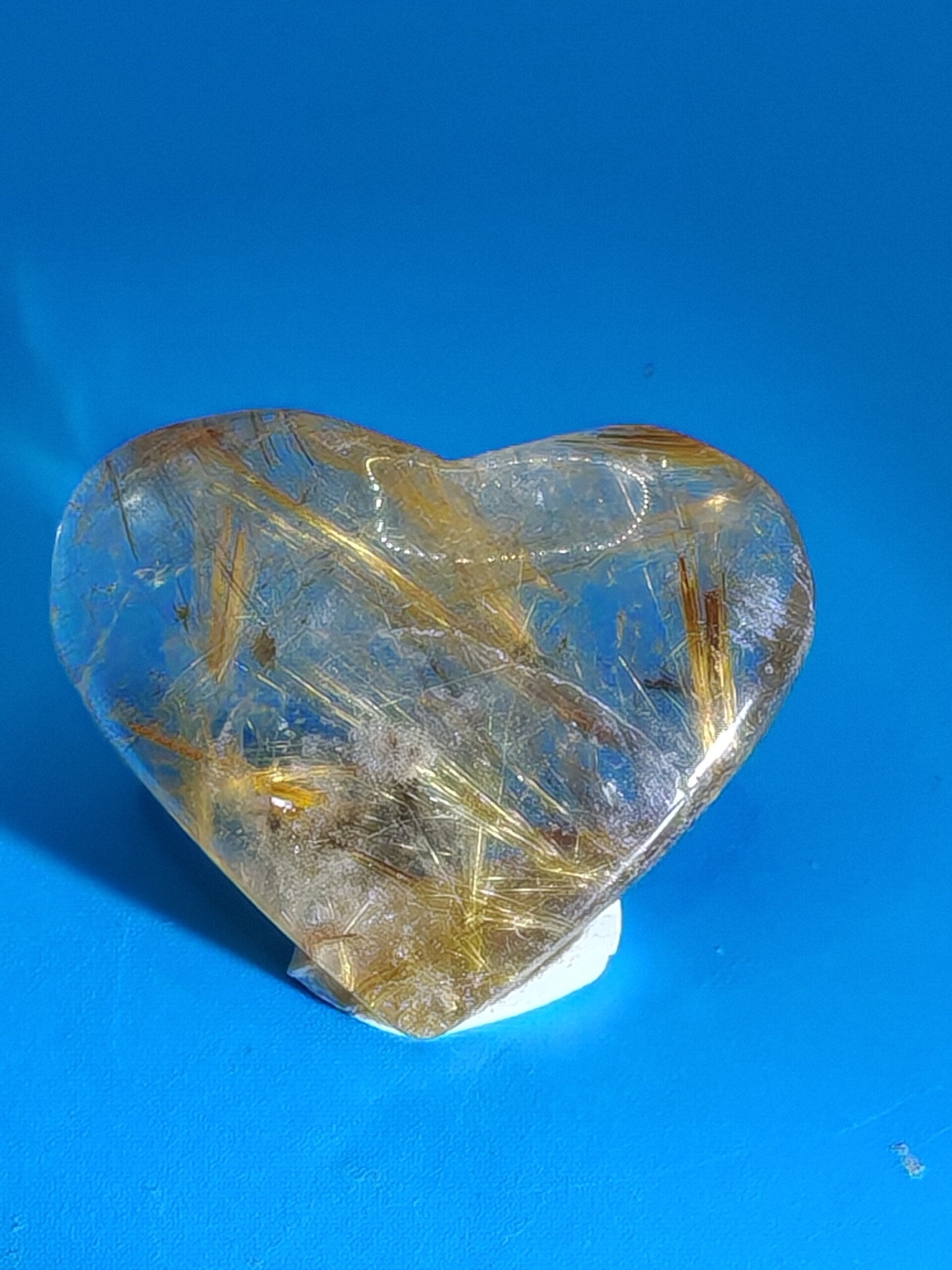 Gold Rutilated Quartz Heart 1