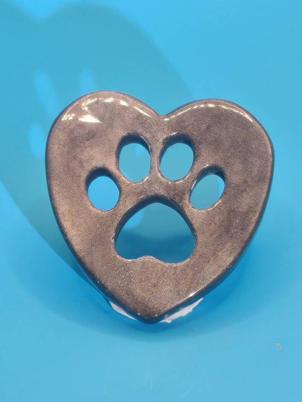 Silver Obsidian Paw Heart 3