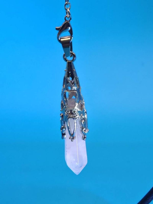 Rose Quartz Pendulum with chain 1