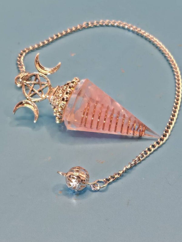 Pendulum with chain Copper wire in resin 8