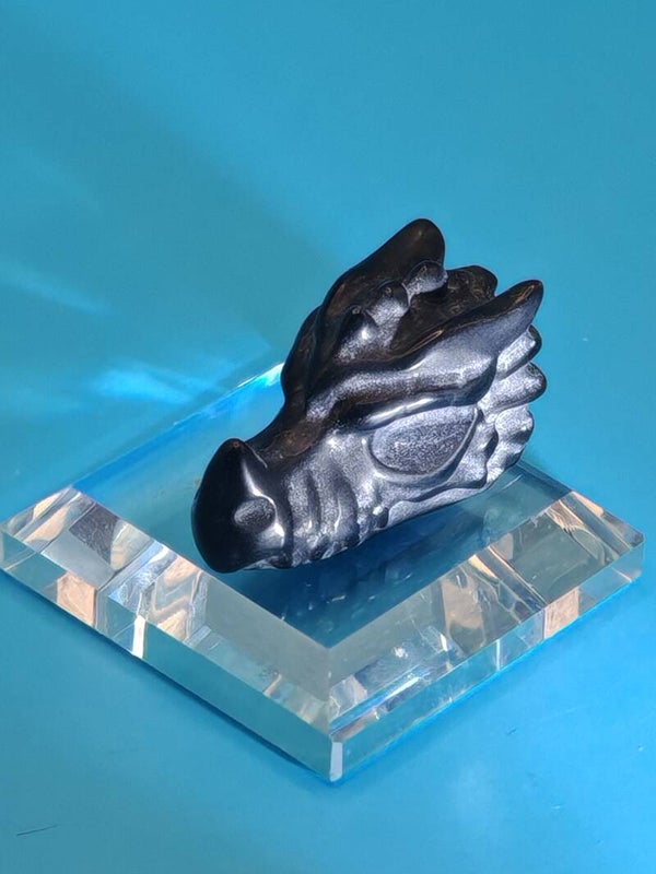 Black Obsidian Dragon Head