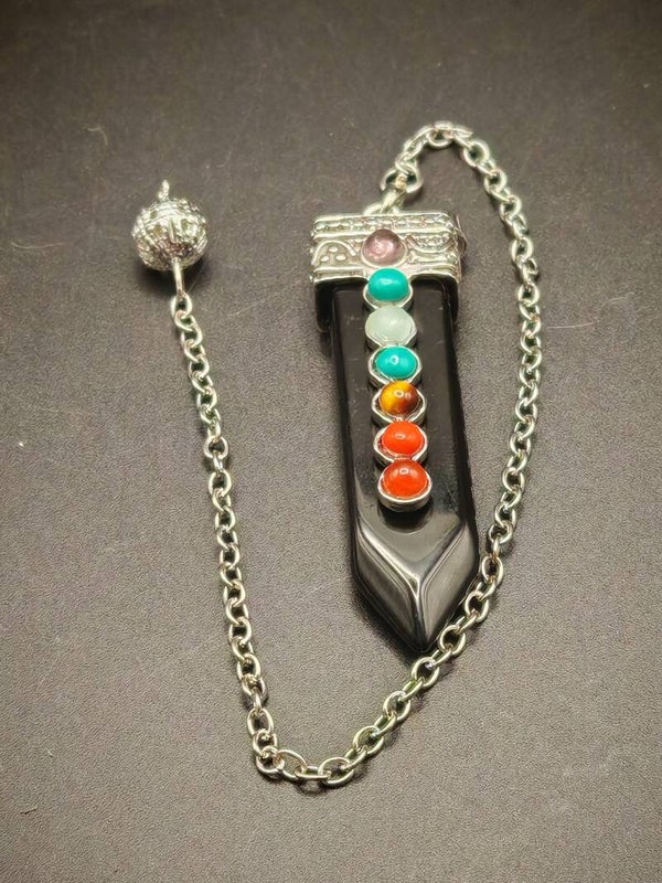 Black Obsidian chakra pendulum