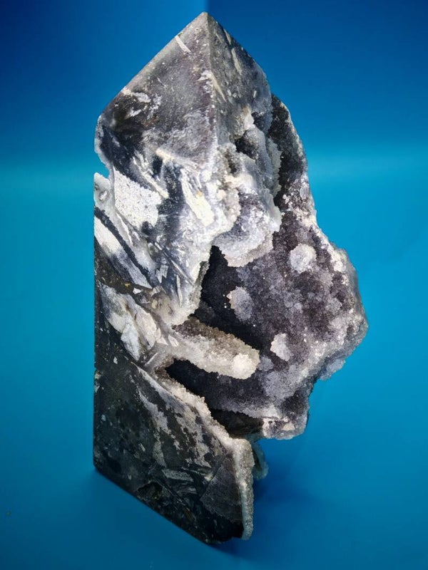 Sphalerite and Druzy Quartz Tower