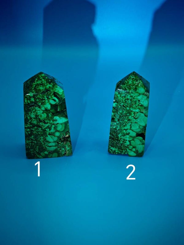 Malachite Druzy Tower