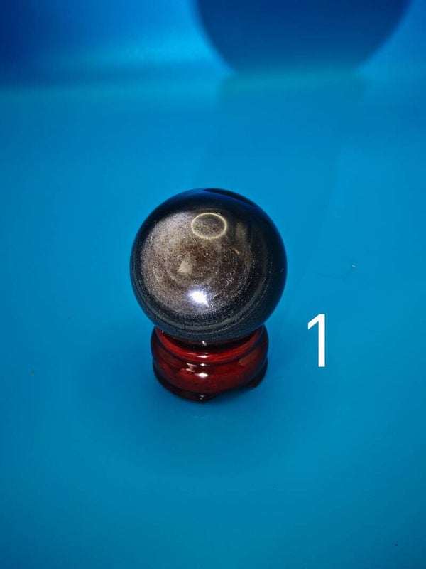 Silver Obsidian Sphere