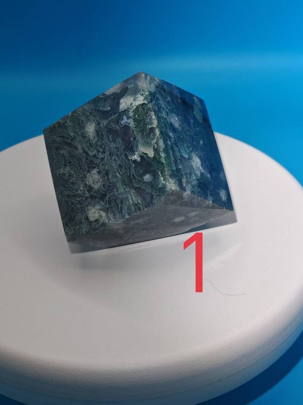 Moss Agate Cube