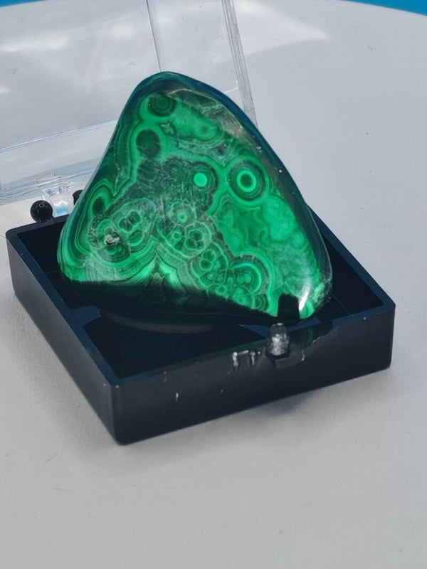 Malachite Specimen in a display box