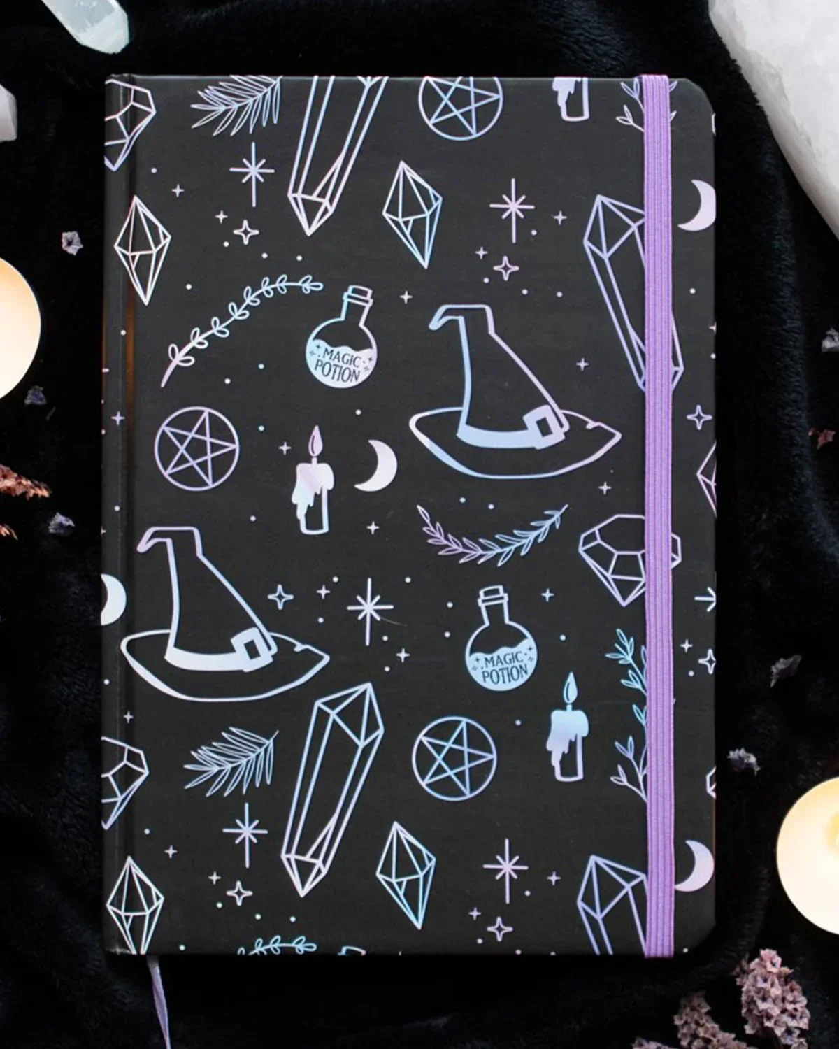Crystal Witch Print A5 Notebook – Holographic Magical Journal