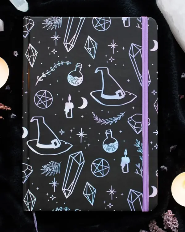 Crystal Witch Print A5 Notebook – Holographic Magical Journal