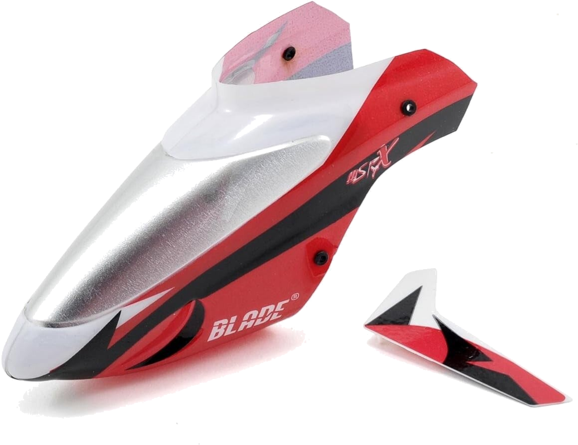 BLH3218R – Blade mSR X Complete Red Canopy with Vertical Fin